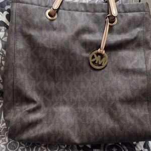 Michael Kors Dark Brown Tote with Gold Details